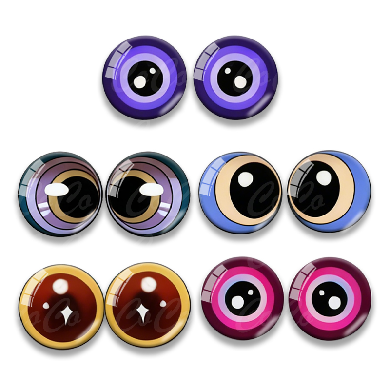 Dinosaur And Craft - 5 Pairs 8-25mm Glass Eyes for