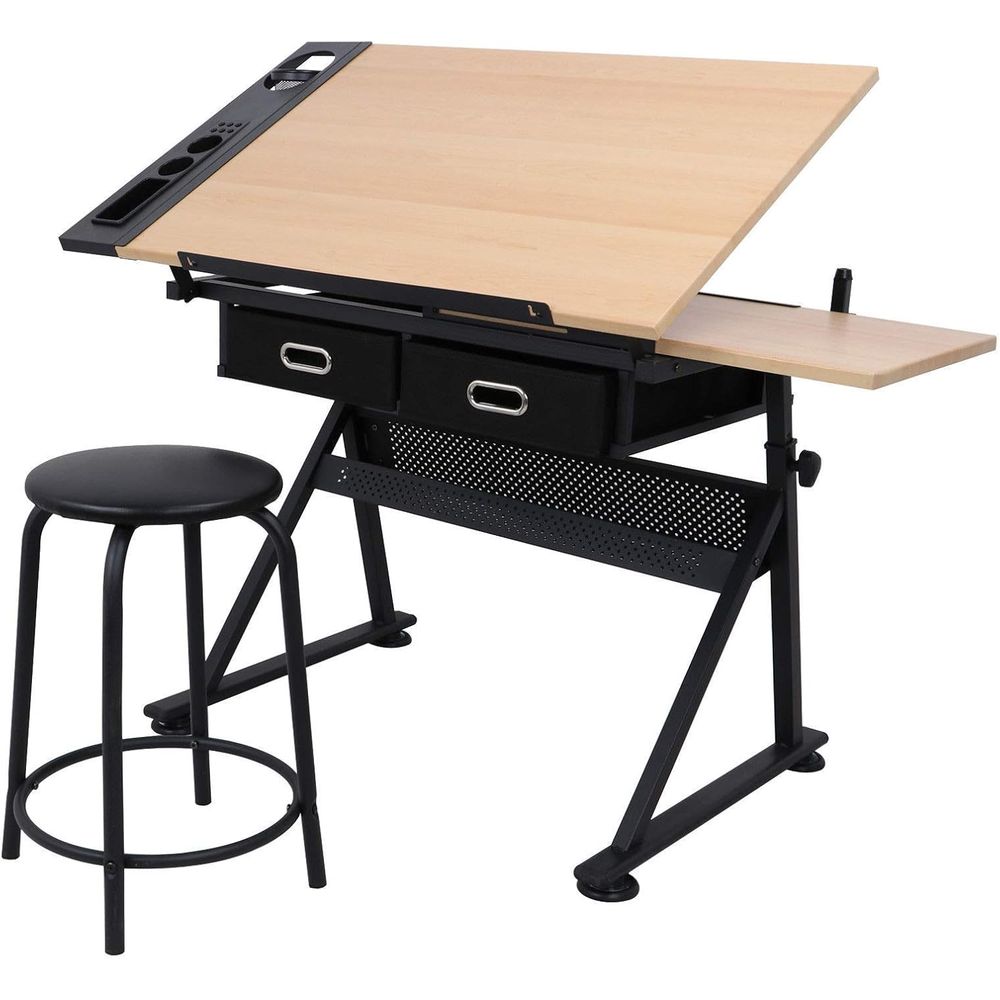 Art & Craft Valley - Ergonomic Adjustable Height Desk with Stool,
