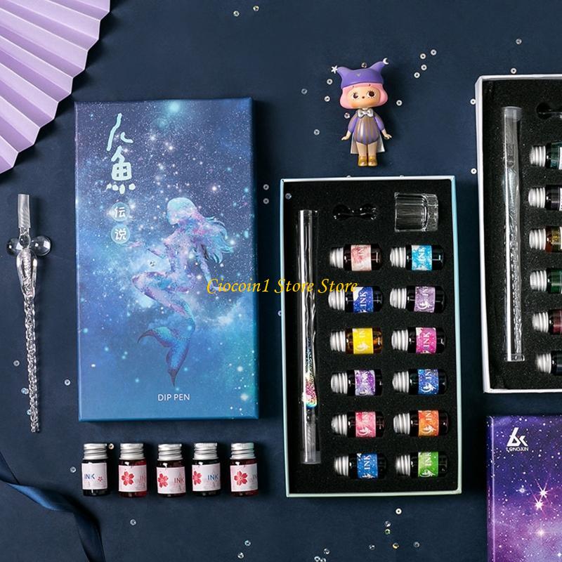 Calligraphy Pen Set - Calligraphy Dip Pens Gradien Glass Dip