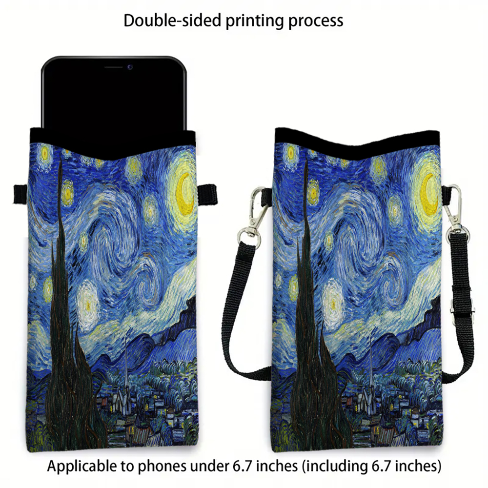 Art Portfolio Bag - Van Gogh Phone Pouch with Lanyard,