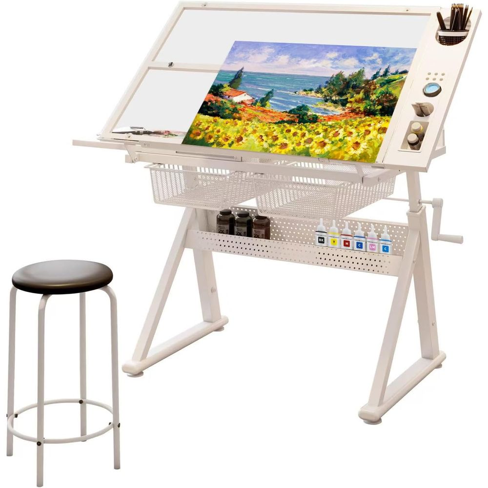 Art & Craft Job Vacancies - Adjustable Artistic Drafting Table with Tempered