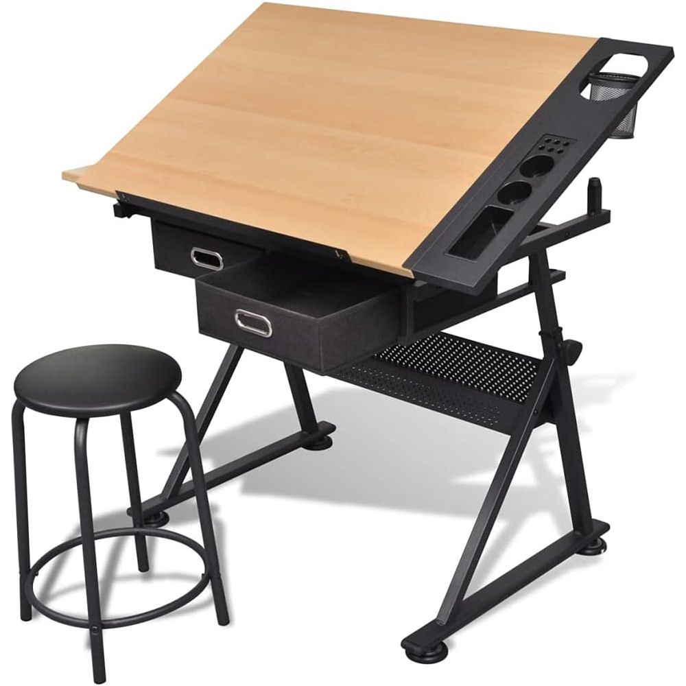 Art & Craft Valley - Adjustable Height Drafting Table with Storage