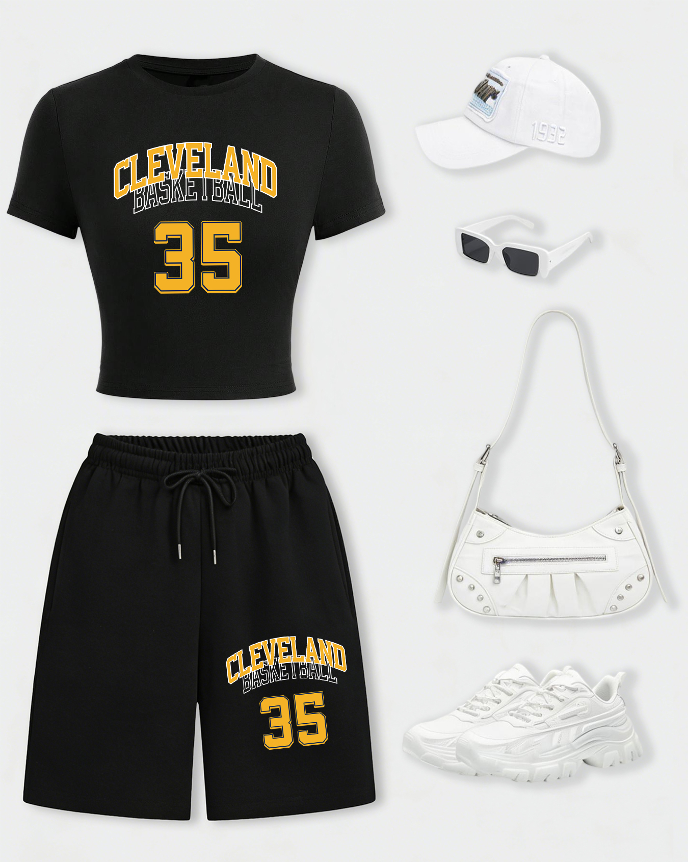 Art & Craft Valley - Cleveland Basketball 35 Women Crop T