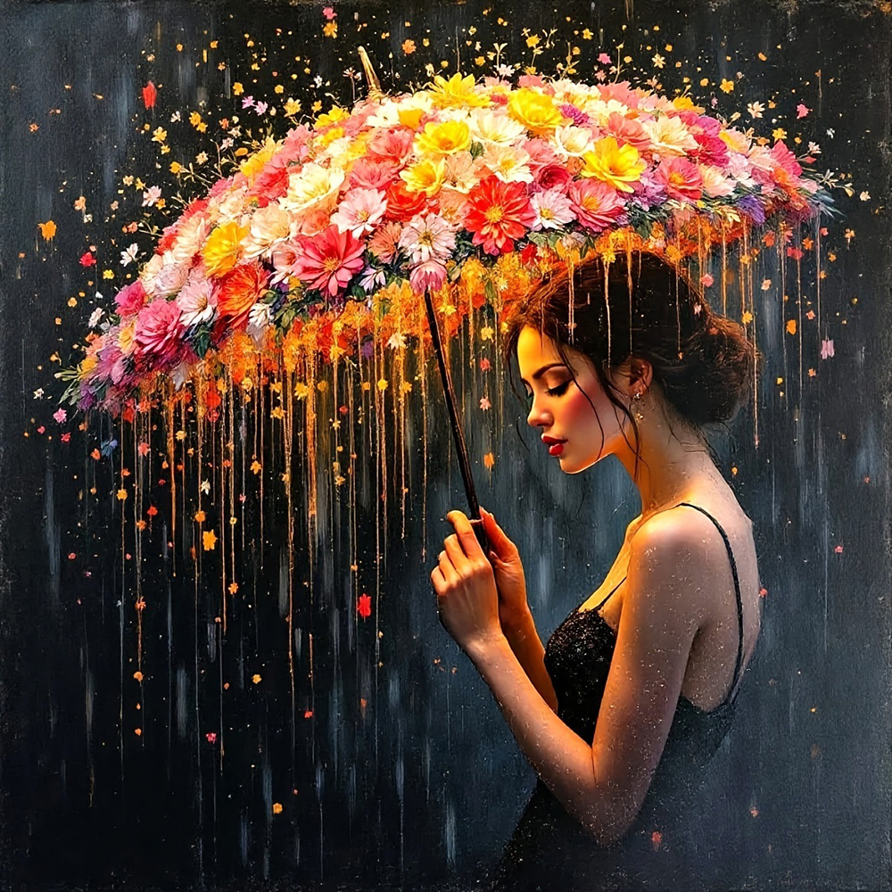 Art Craft Umbrella - EverShine Diamond Painting Woman 5D Full