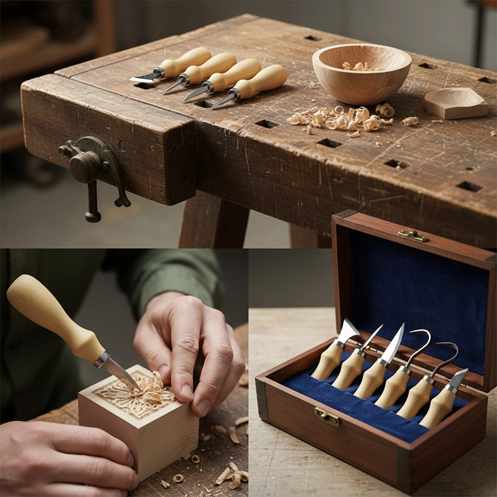 Art Craft Tools - 5pc Wood Carving Tools Set Oak