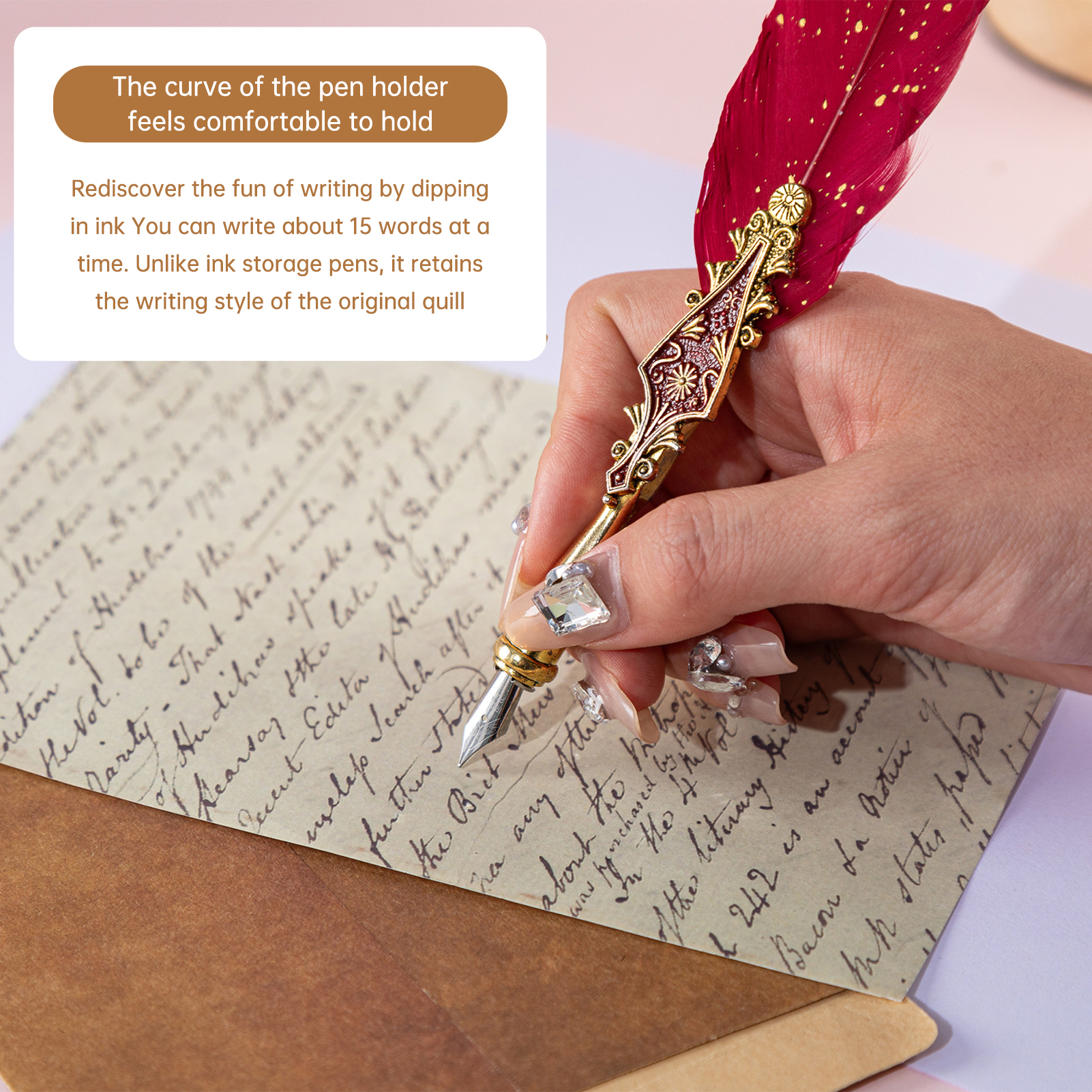 Calligraphy Pen Set - Retro Feather Dip Pen Set Vintage