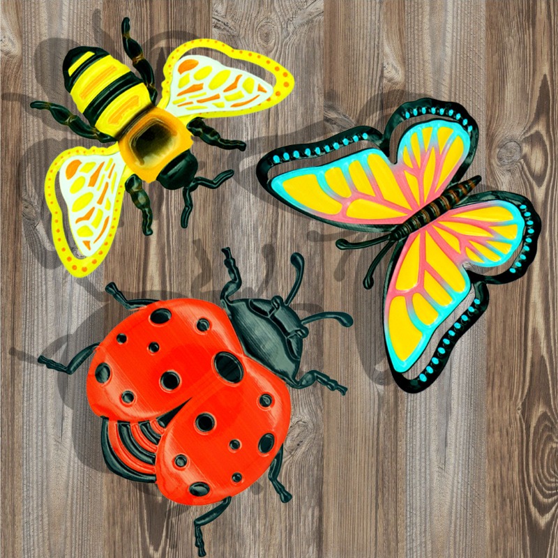 3pcs Simulated Butterfly Bee L - Art Craft Ladybug recension och pris