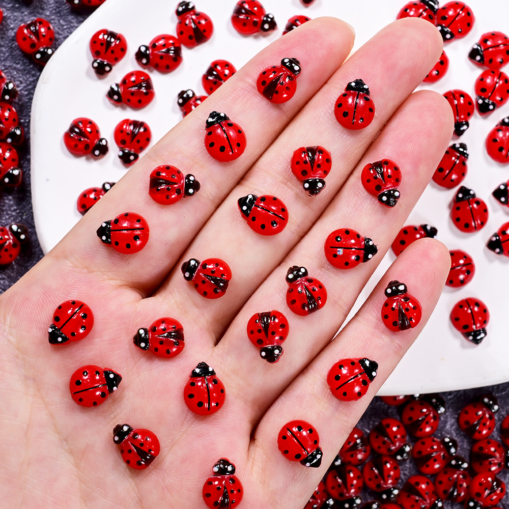50Pcs 3D Red Ladybug Nail Char - Art Craft Ladybug recension och pris