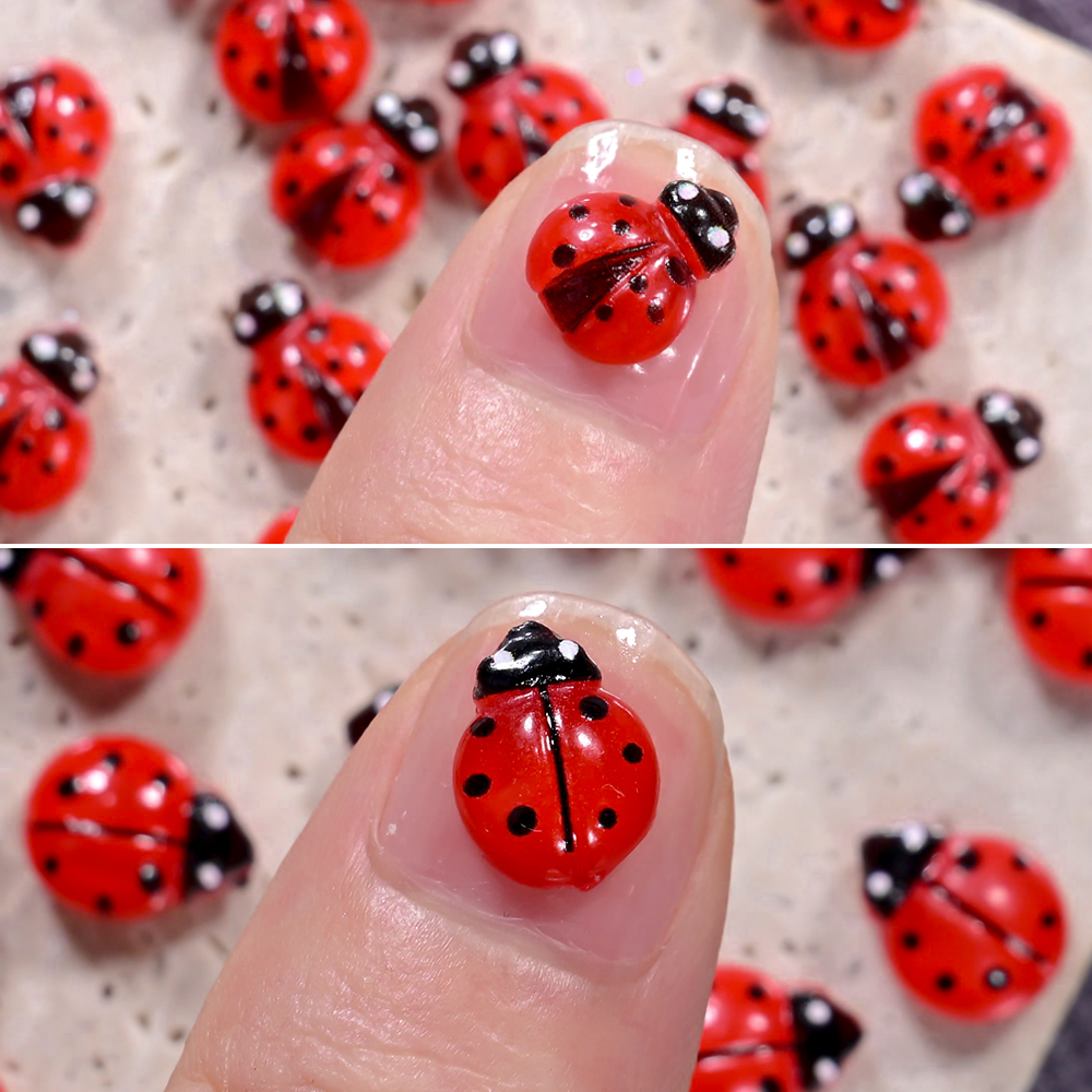50Pcs 3D Red Ladybug Nail Char - Art Craft Ladybug recension och pris