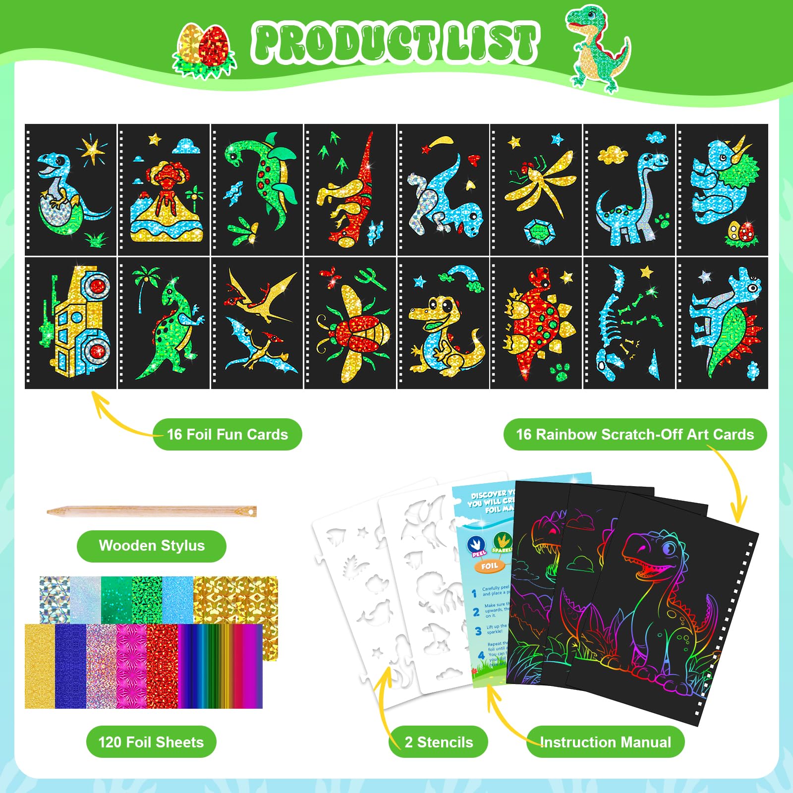 Dinosaur Scratch Art Book for  - Dinosaur And Craft recension och pris