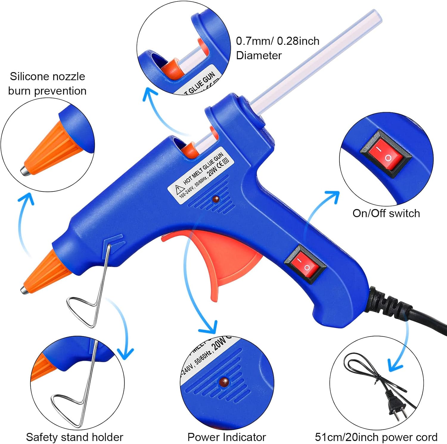 4 Pieces Mini Hot Glue Gun Wit - Art Craft Classes recension och pris