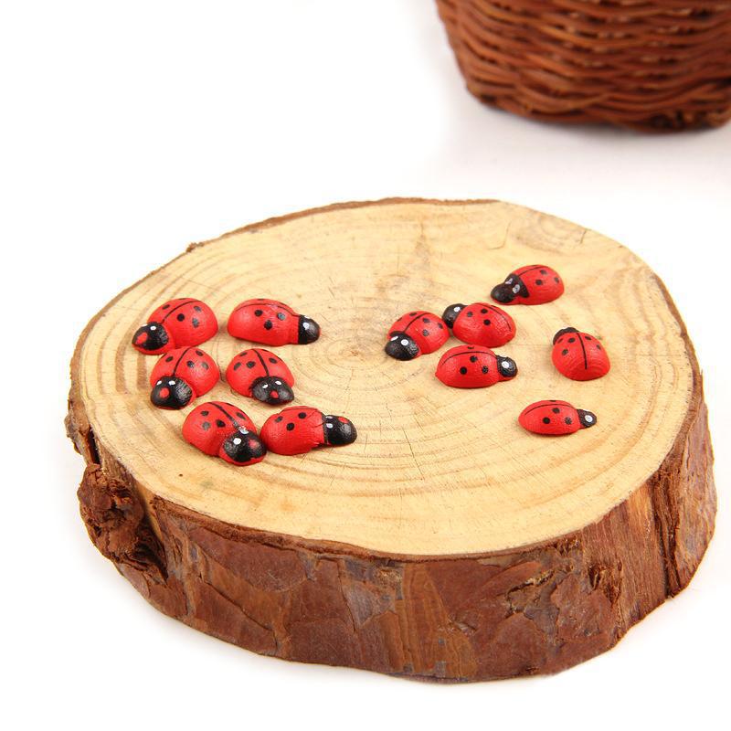 100Pcs Mini Wooden Ladybird La - Art Craft Ladybug recension och pris