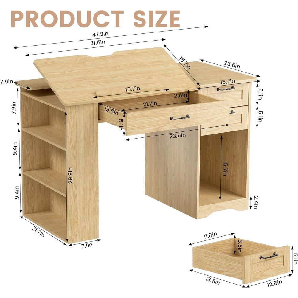 Adjustable Desk with Storage,  - Art & Craft Valley recension och pris