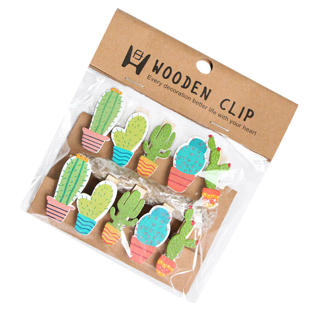 10Pcs Cactus Wooden Photo Clip - Art Craft Board recension och pris