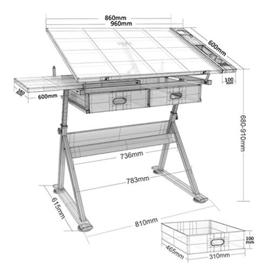 Drafting Table with Storage He - Art & Craft Job Vacancies recension och pris