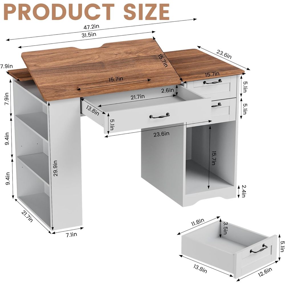 Adjustable Desk with Storage a - Art & Craft Valley recension och pris