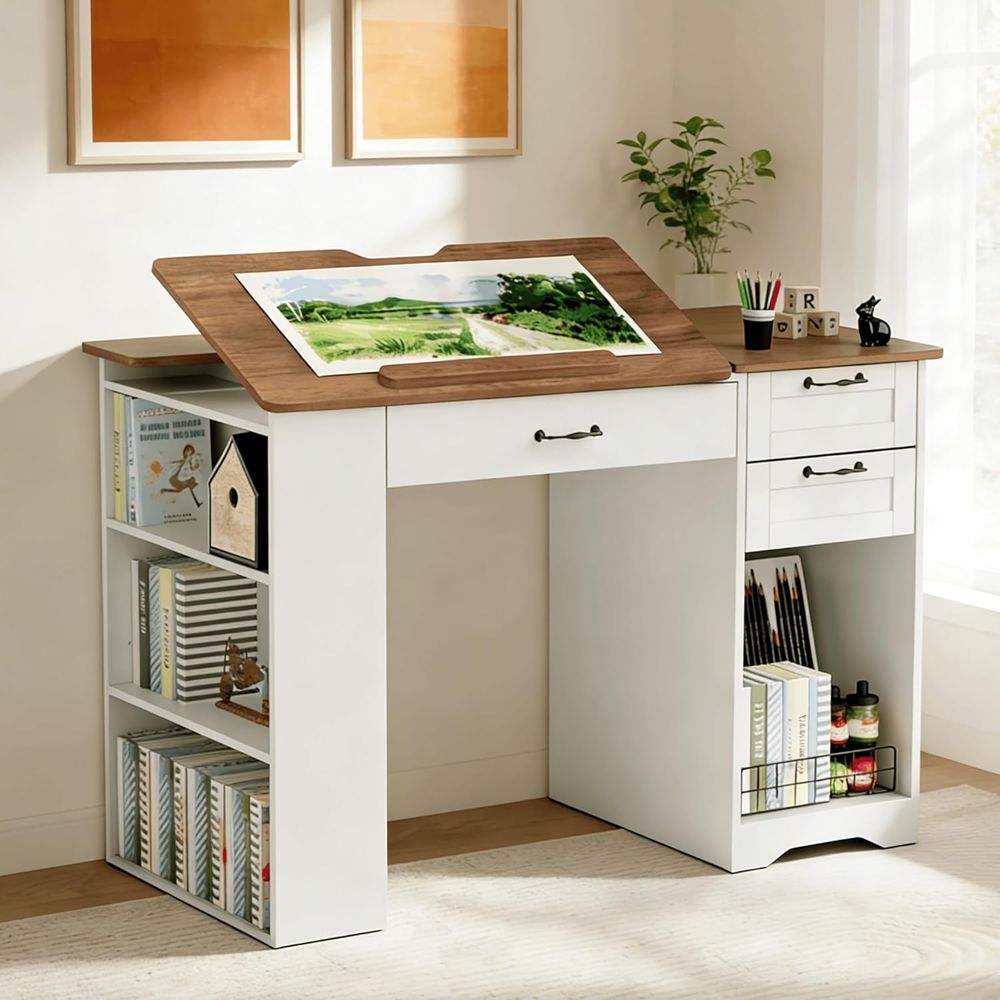 Adjustable Desk with Storage a - Art & Craft Valley recension och pris