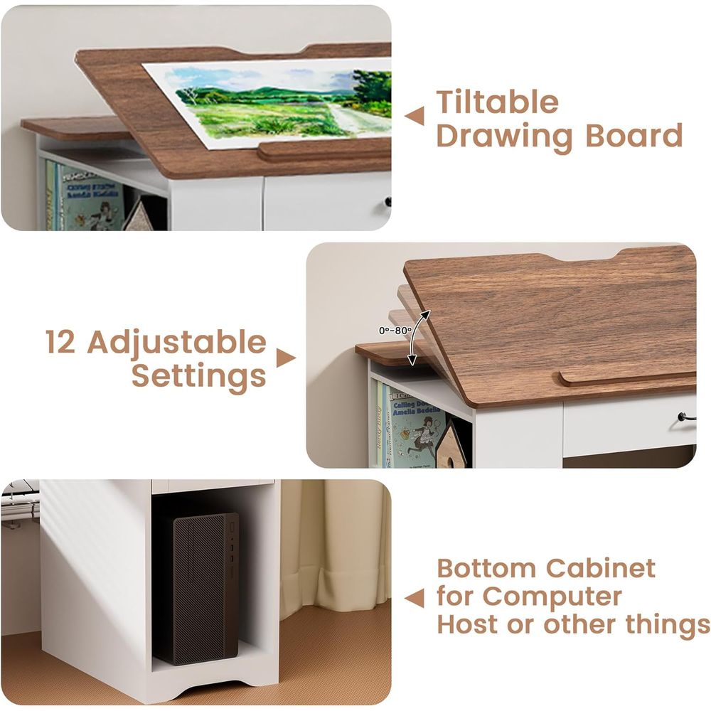 Adjustable Desk with Storage a - Art & Craft Valley recension och pris