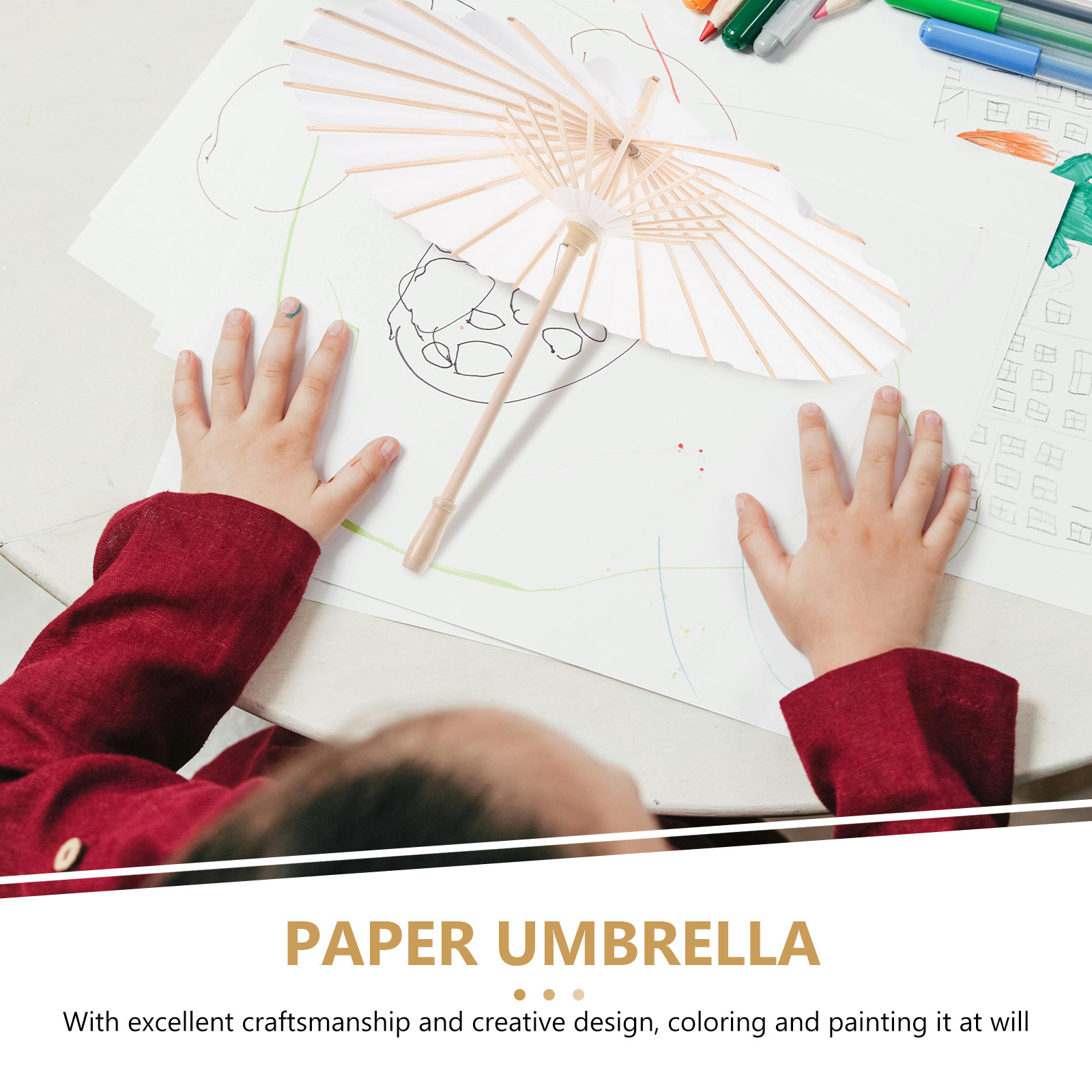 4Pcs DIY Paper Umbrella Oil Pa - Art Craft Umbrella recension och pris