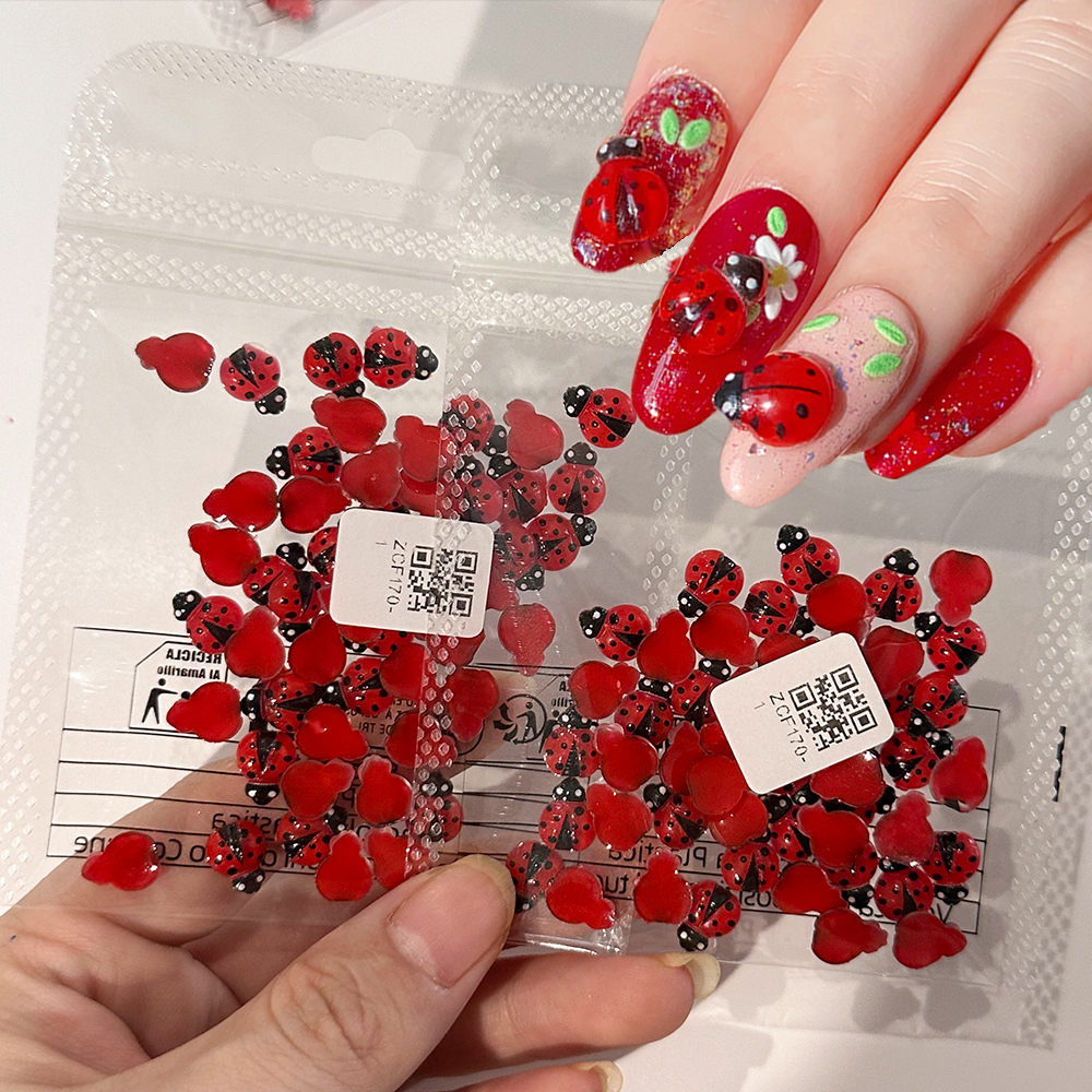 50Pcs Resin Cartoon Ladybug Na - Art Craft Ladybug recension och pris