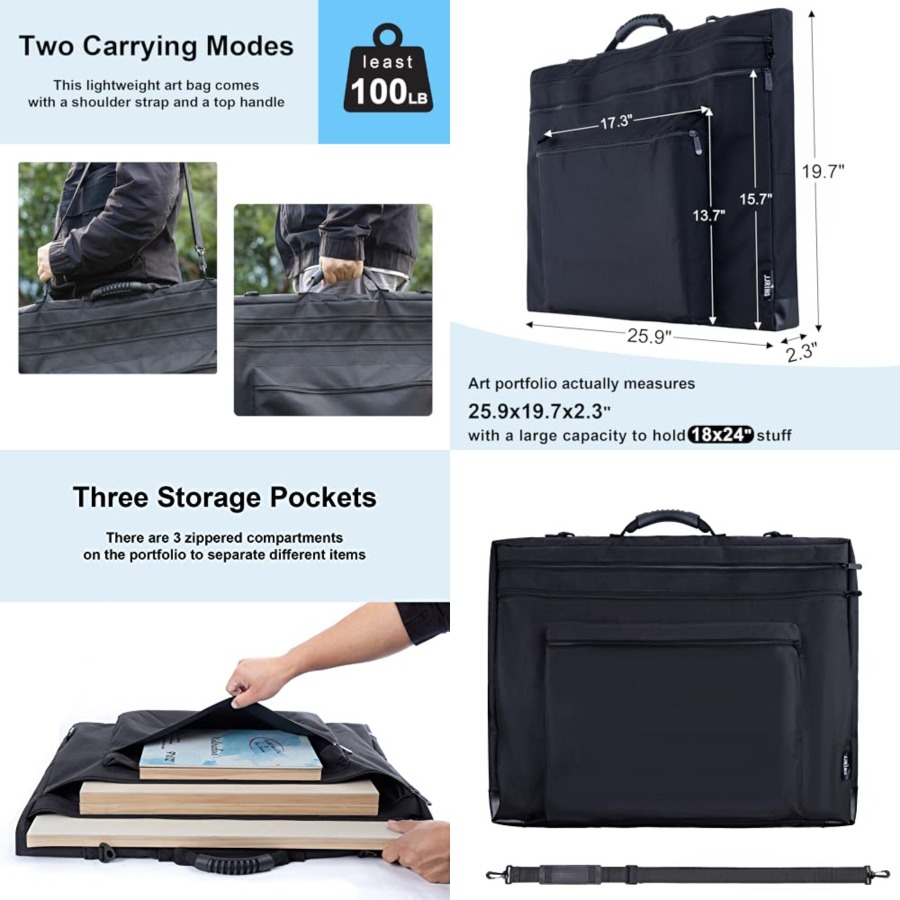 JJRING 18x24 Art Portfolio Tot - Art Portfolio Bag recension och pris