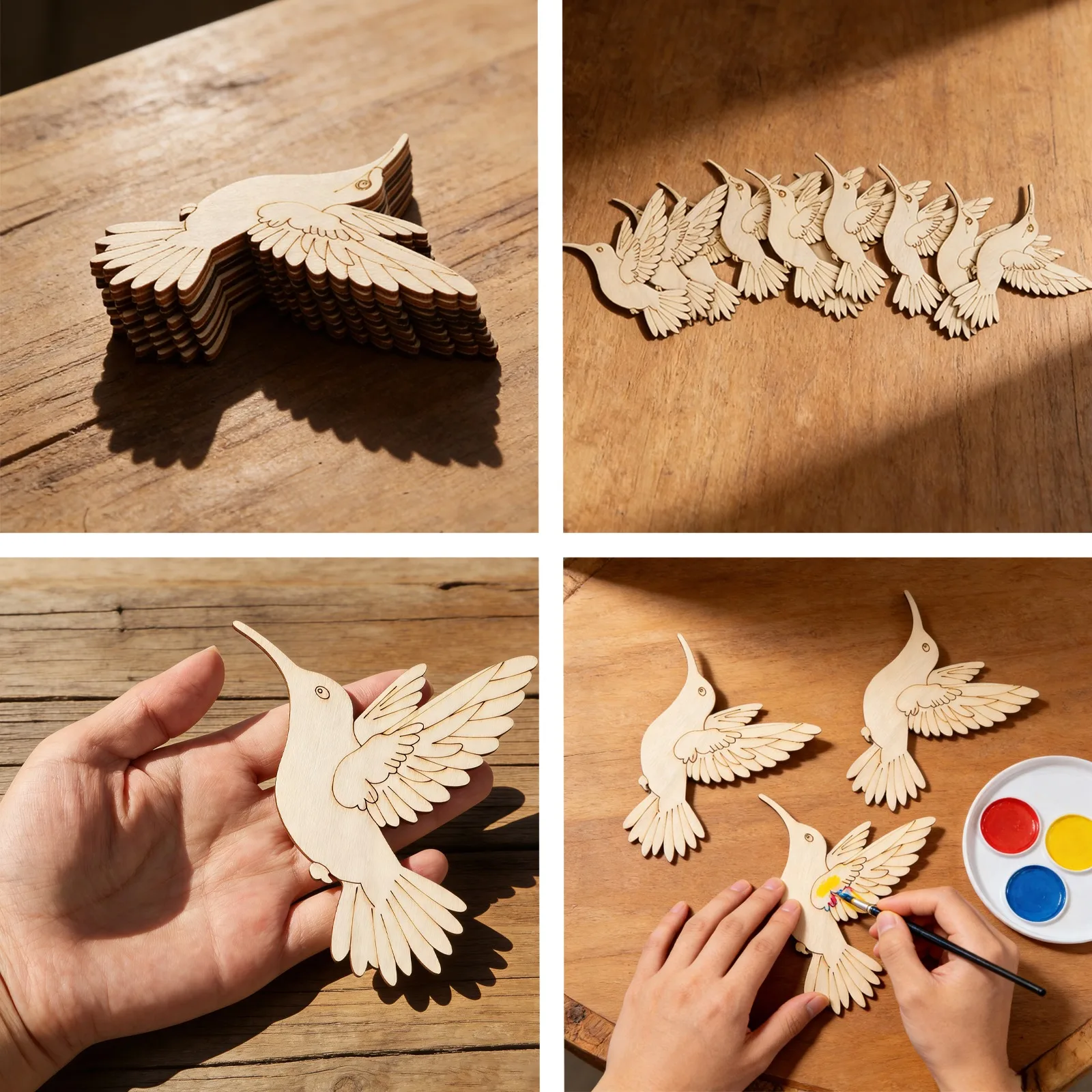 10pcs Unfinished Wood Animal B - Art & Craft Valley recension och pris