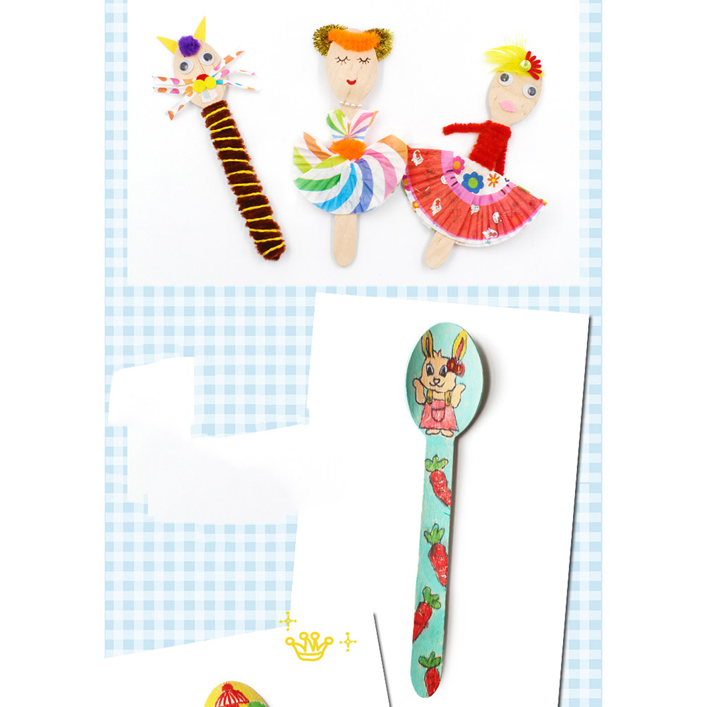 50Pcs DIY Wooden Spoons Natura - Art Craft Classes recension och pris