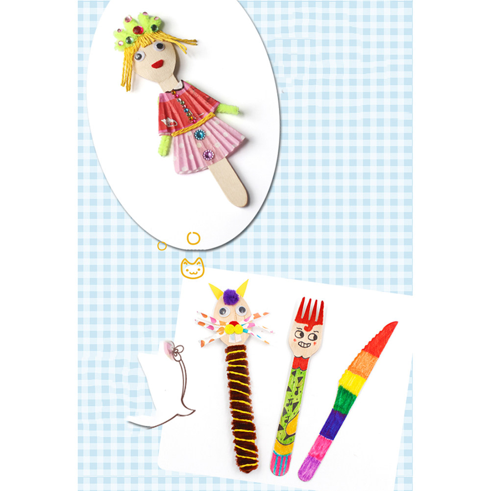 50Pcs DIY Wooden Spoons Natura - Art Craft Classes recension och pris