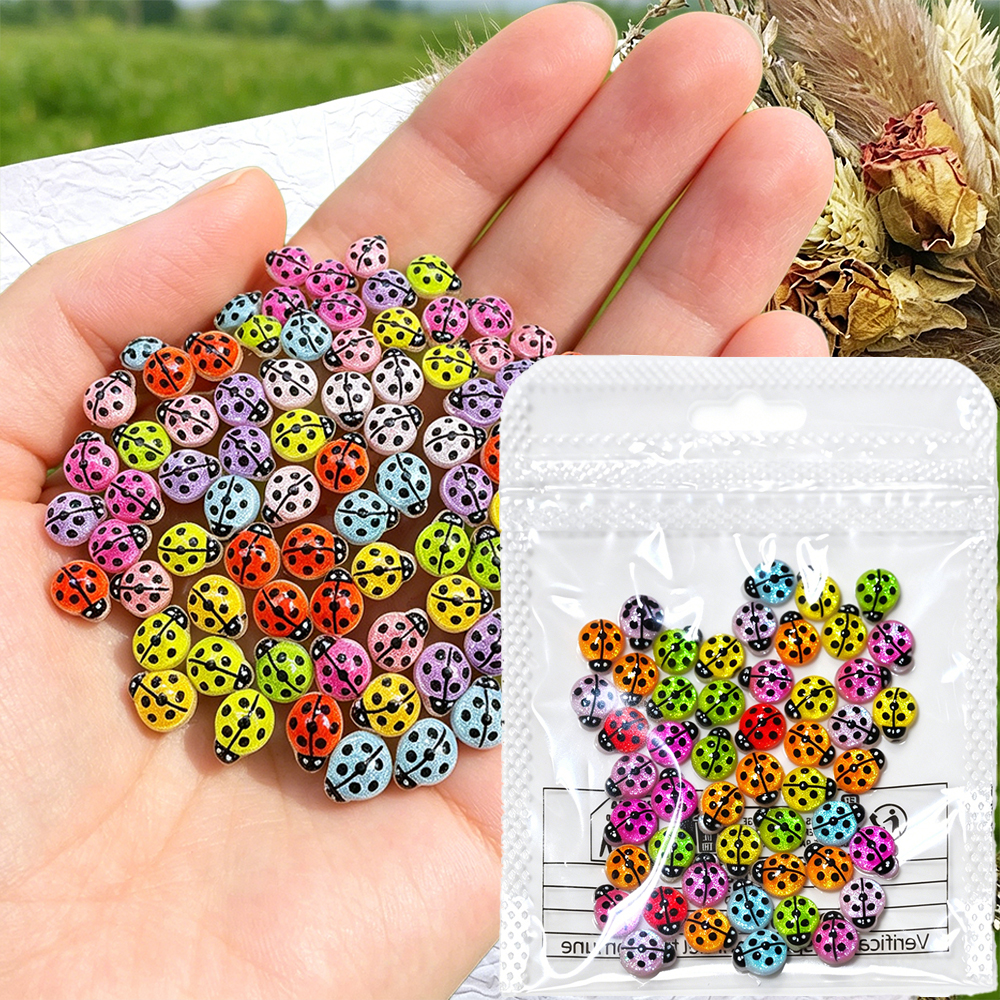 50Pcs Mixed Colorful Beetle Na - Art Craft Ladybug recension och pris