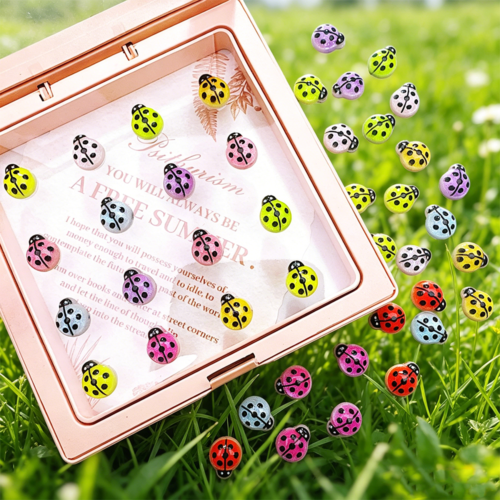 50Pcs Mixed Colorful Beetle Na - Art Craft Ladybug recension och pris