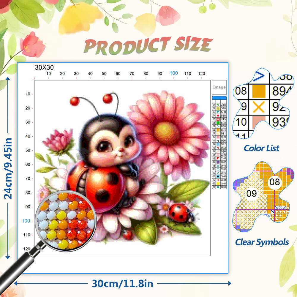 DIY 11CT Cross Stitch Kit Bead - Art Craft Ladybug recension och pris