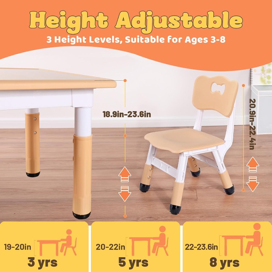 Table and 4 Chairs Set for Age - Art Craft Classes recension och pris