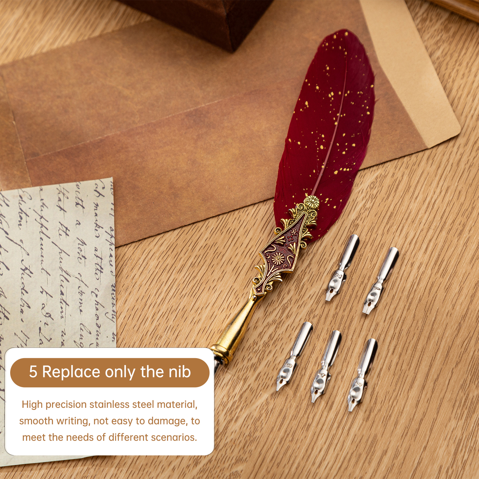 Retro Feather Dip Pen Set Vint - Calligraphy Pen Set recension och pris