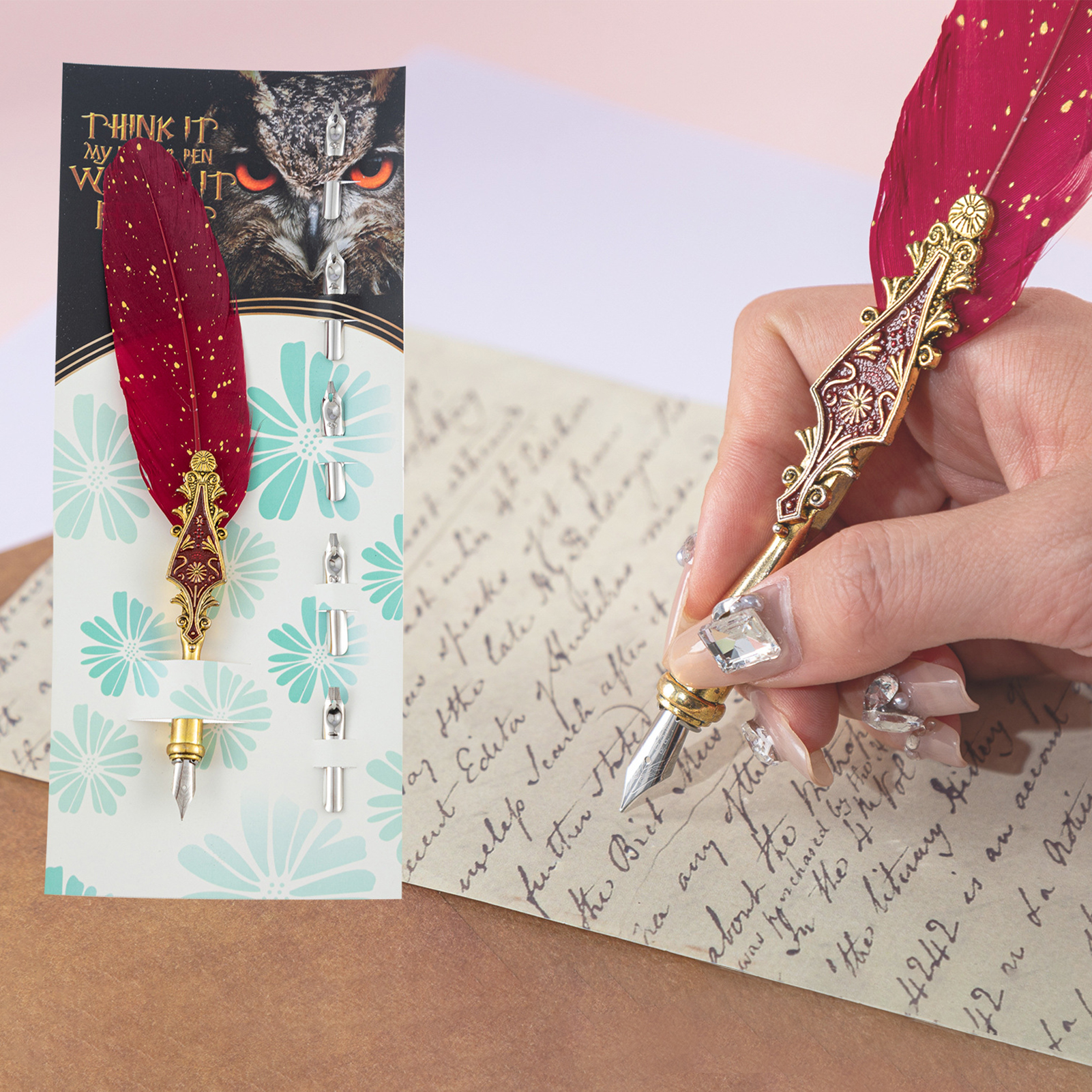 Retro Feather Dip Pen Set Vint - Calligraphy Pen Set recension och pris