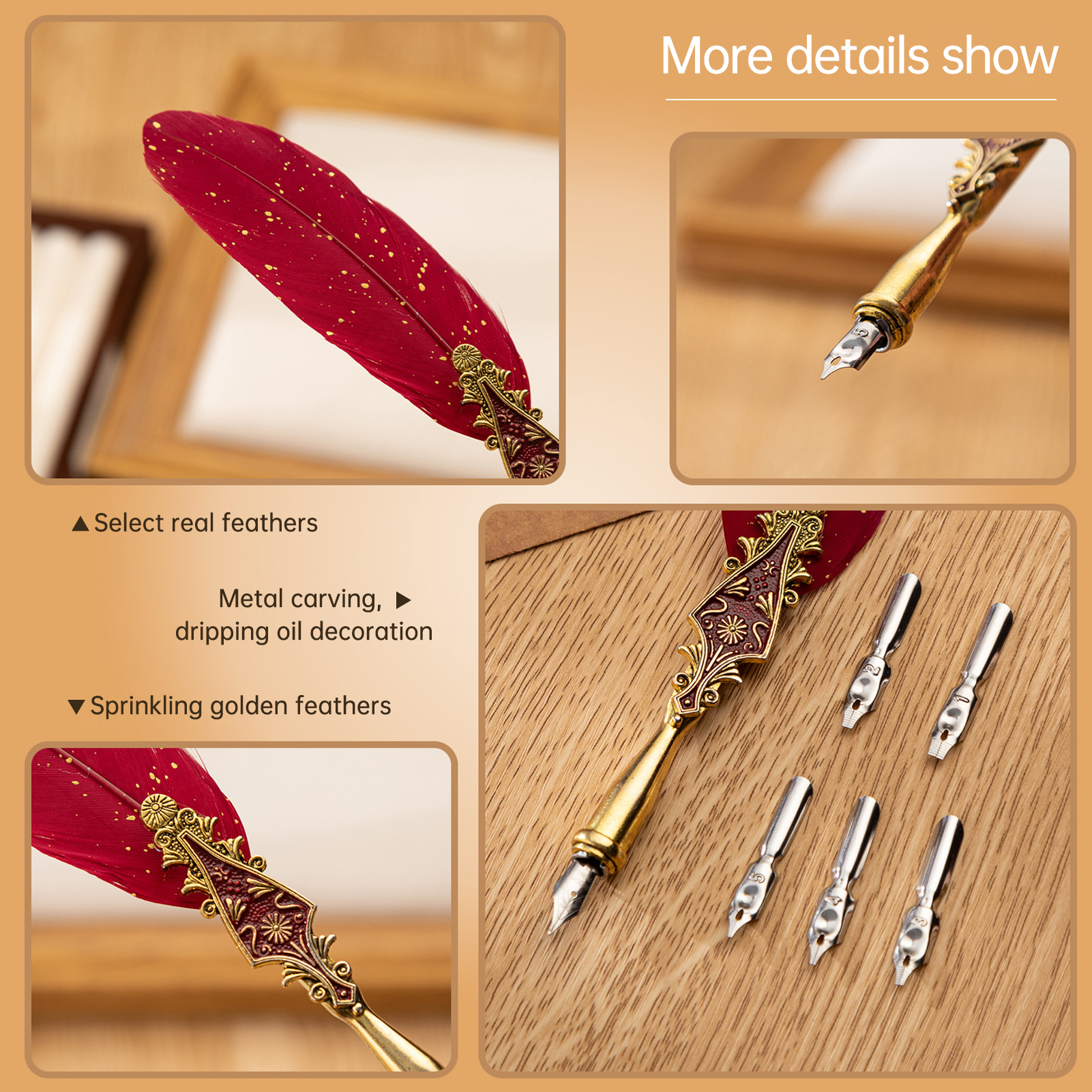 Retro Feather Dip Pen Set Vint - Calligraphy Pen Set recension och pris