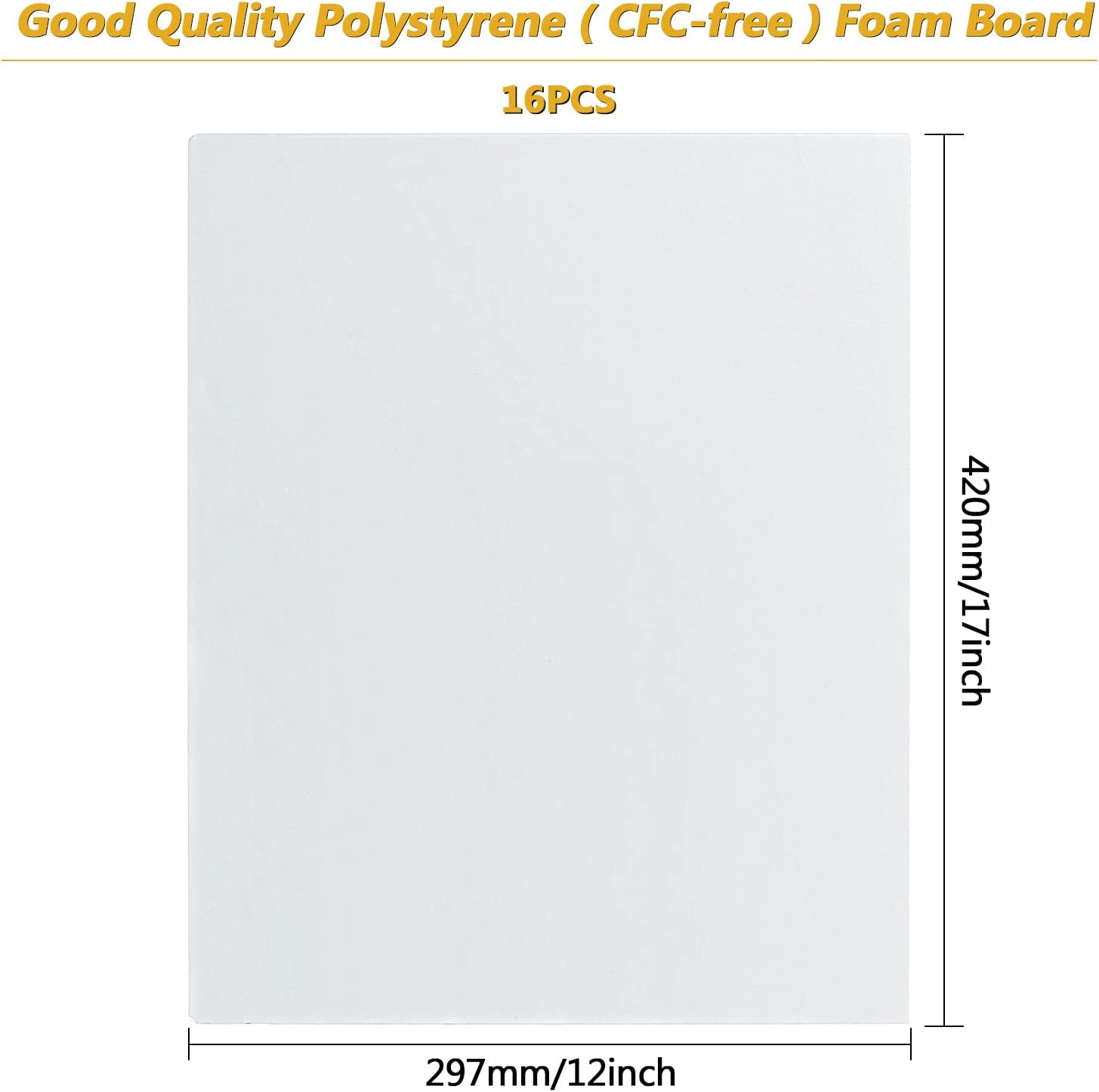 16 Pack White Foam Board 16.5x - Art Craft Board recension och pris